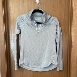 Under Armour Gray Fitted Zippered Polo Sweatshirt